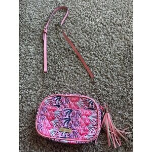 Simply Southern Crossbody Bag Pink Shell Print Quilted Purse Shoulder‎ Handbag
